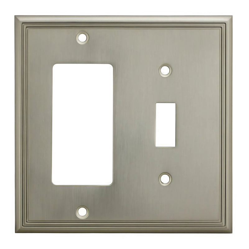 Cosmas 65027-SN Satin Nickel Single Toggle / GFCI Decora Combo