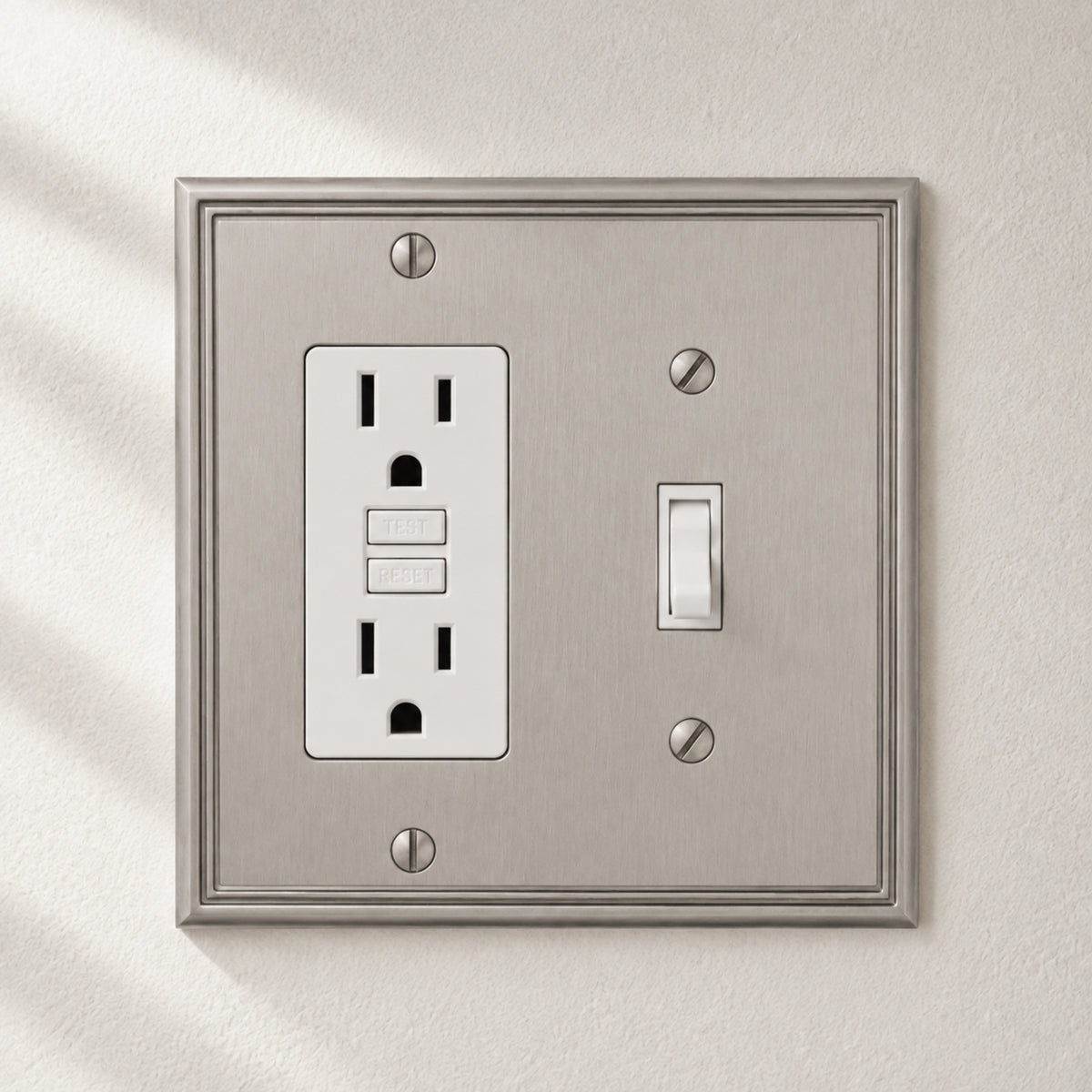 Cosmas 65027-SN Satin Nickel Single Toggle / GFCI Decora Combo