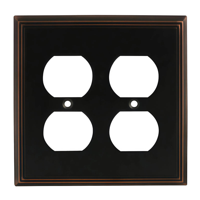 Cosmas 65044-ORB Oil Rubbed Bronze Double Duplex Outlet Wall Plate