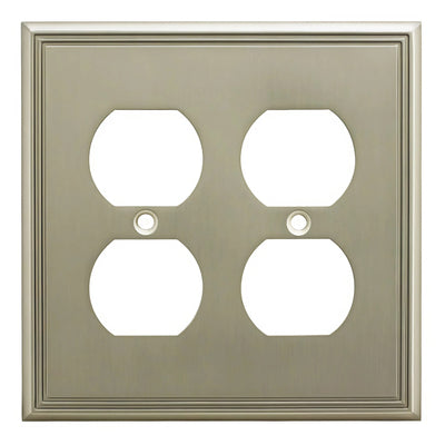 Cosmas 65044-SN Satin Nickel Double Duplex Outlet Wall Plate