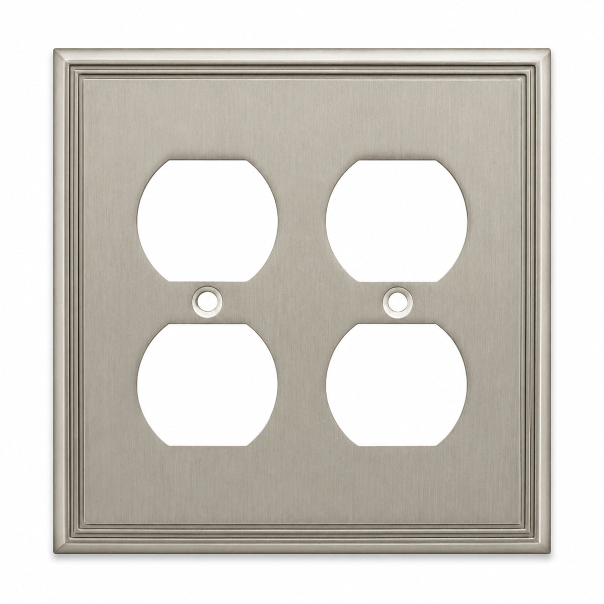 Cosmas 65044-SN Satin Nickel Double Duplex Outlet Wall Plate