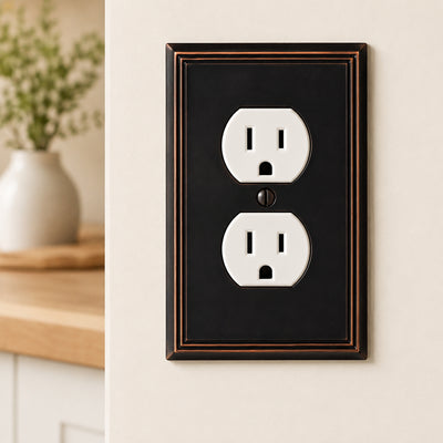 Cosmas 65049-ORB Oil Rubbed Bronze Single Duplex Outlet Wall Plate