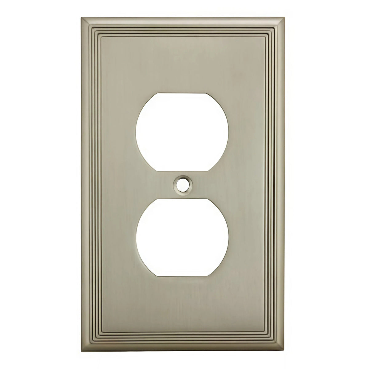 Cosmas 65049-SN Satin Nickel Single Duplex Outlet Wall Plate