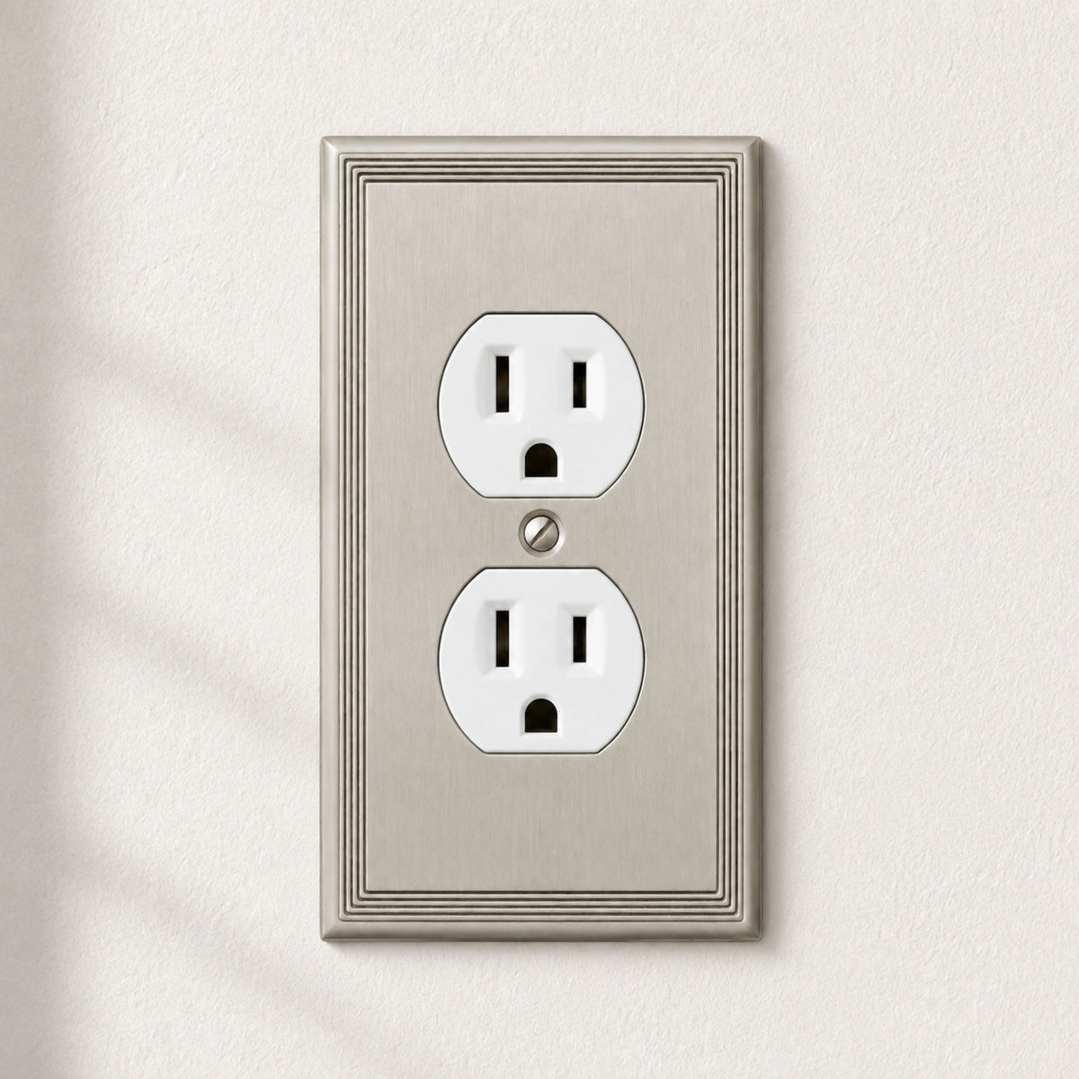Cosmas 65049-SN Satin Nickel Single Duplex Outlet Wall Plate