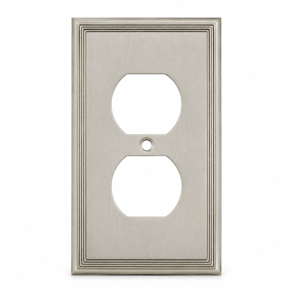 Cosmas 65049-SN Satin Nickel Single Duplex Outlet Wall Plate