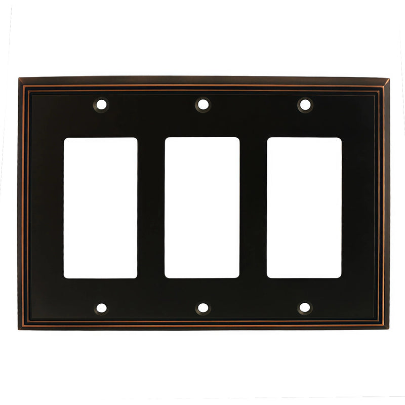 Cosmas 65070-ORB Oil Rubbed Bronze Triple GFCI / Decora Wall Plate