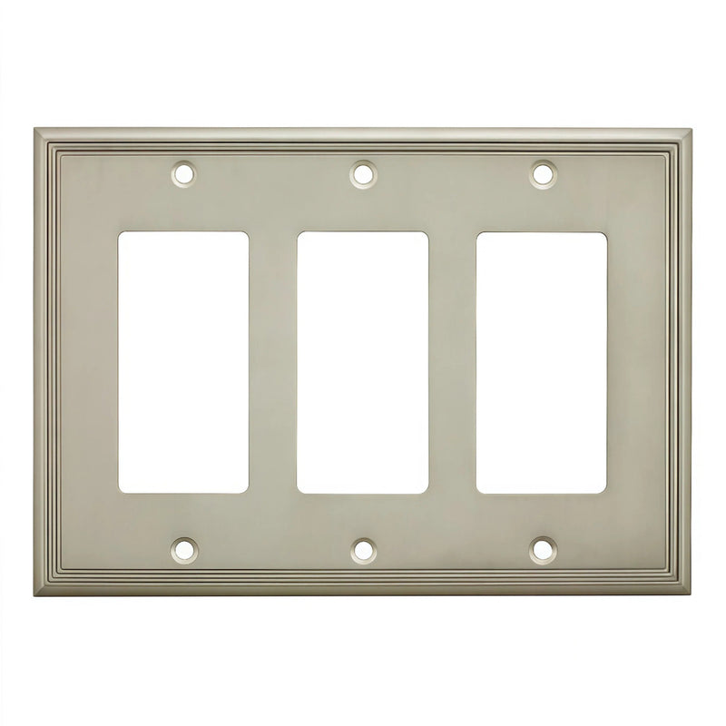 Cosmas 65070-SN Satin Nickel Triple GFCI / Decora Wall Plate