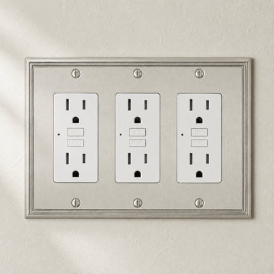 Cosmas 65070-SN Satin Nickel Triple GFCI / Decora Wall Plate