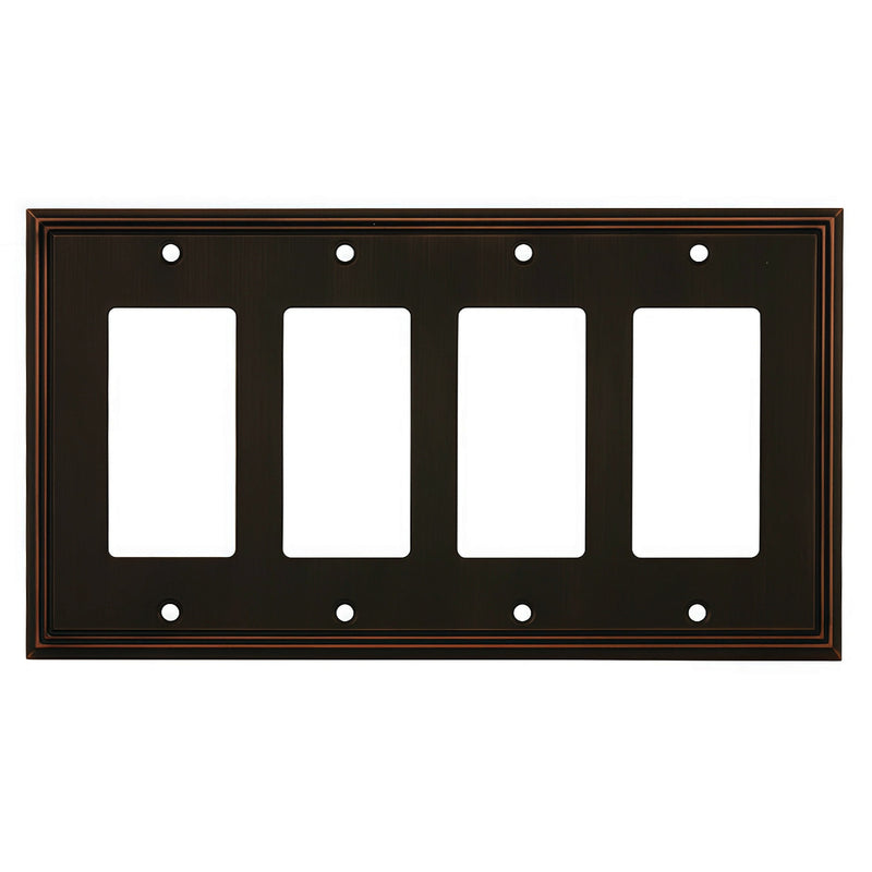 Cosmas 65075-ORB Oil Rubbed Bronze Quad GFCI / Decora Wall Plate