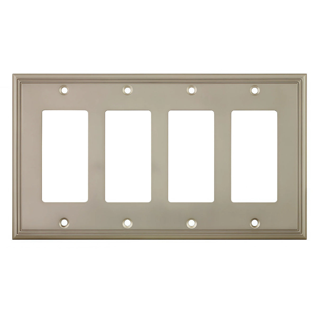 Cosmas 65075-SN Satin Nickel Quad GFCI / Decora Wall Plate