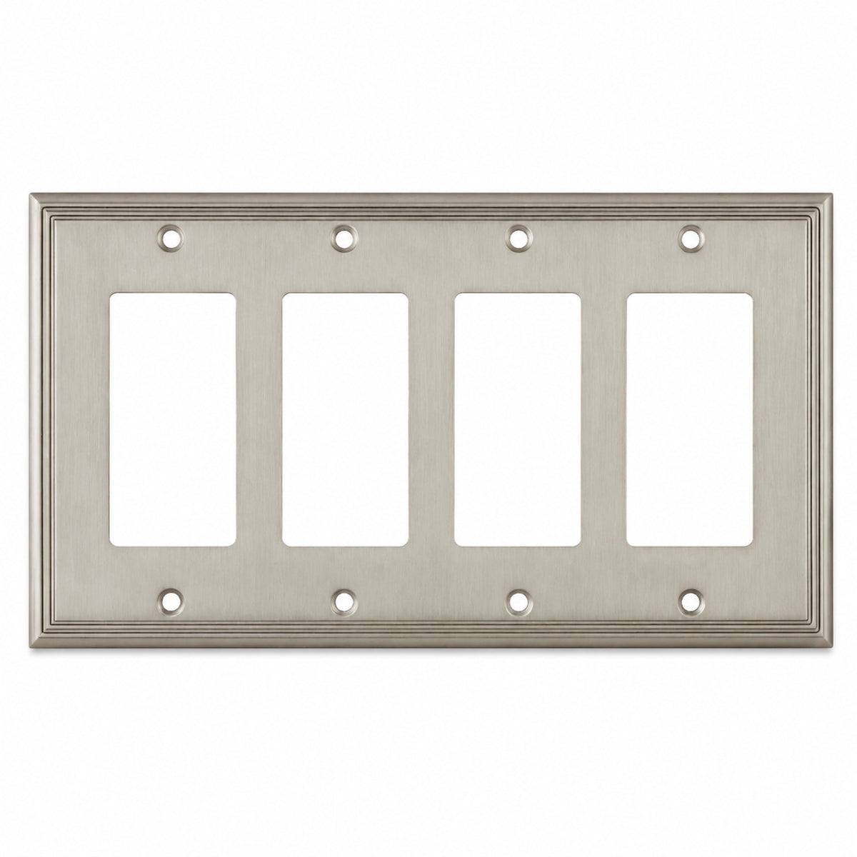 Cosmas 65075-SN Satin Nickel Quad GFCI / Decora Wall Plate