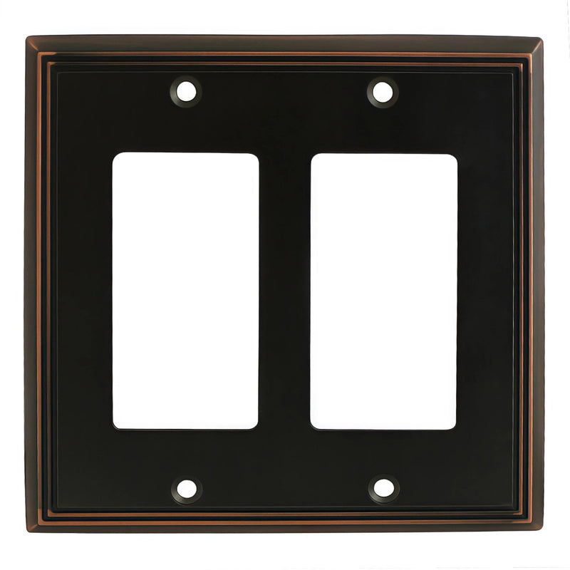 Cosmas 65088-ORB Oil Rubbed Bronze Double GFCI / Decora Wall Plate