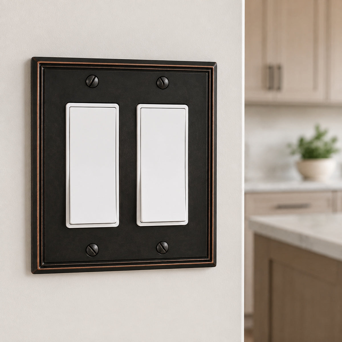 Cosmas 65088-ORB Oil Rubbed Bronze Double GFCI / Decora Wall Plate