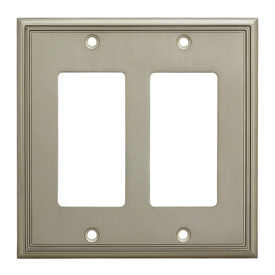 Cosmas 65088-SN Satin Nickel Double GFCI / Decora Wall Plate