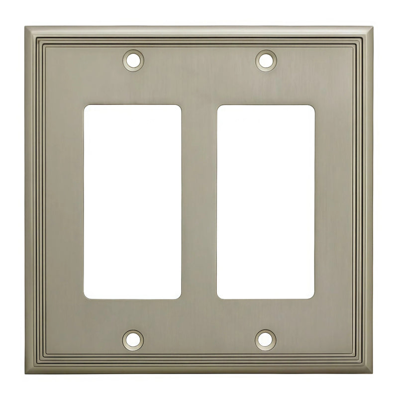 Cosmas 65088-SN Satin Nickel Double GFCI / Decora Wall Plate