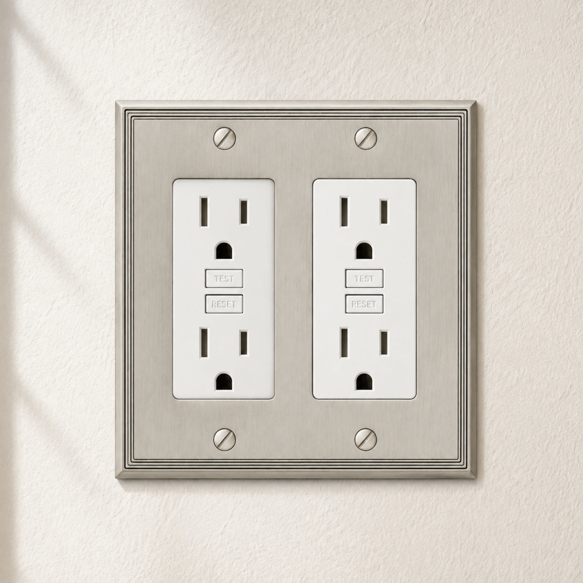 Cosmas 65088-SN Satin Nickel Double GFCI / Decora Wall Plate