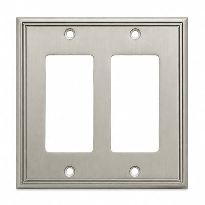 Cosmas 65088-SN Satin Nickel Double GFCI / Decora Wall Plate