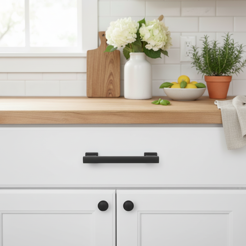 Cosmas 702-192FB Flat Black Contemporary Cabinet Pull