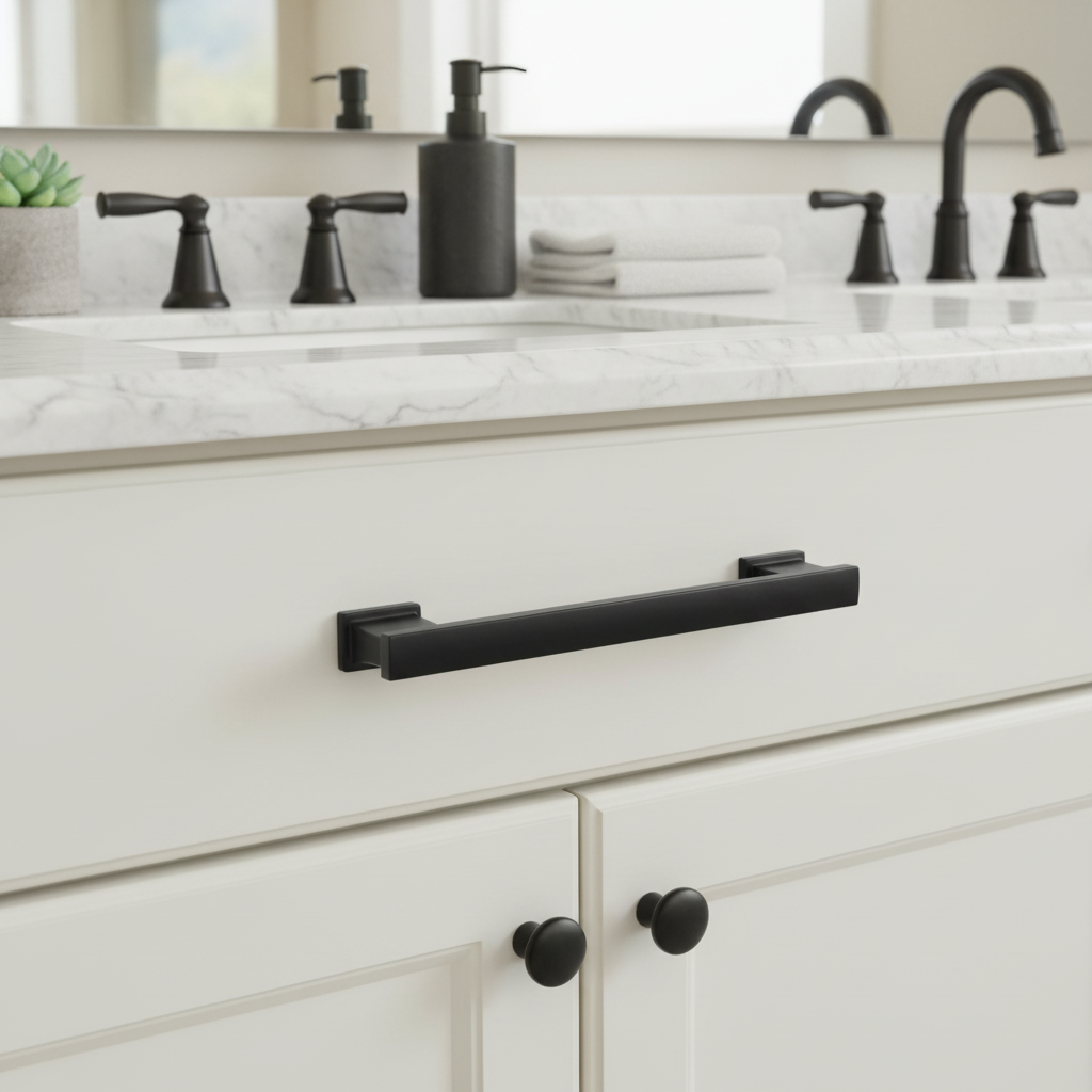 Cosmas 702-192FB Flat Black Contemporary Cabinet Pull