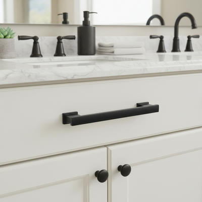 Cosmas 702-192FB Flat Black Contemporary Cabinet Pull