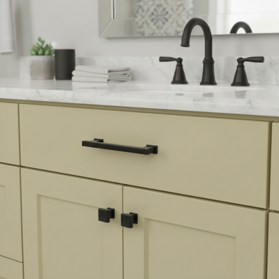 Cosmas 702-96FB Flat Black Contemporary Cabinet Pull