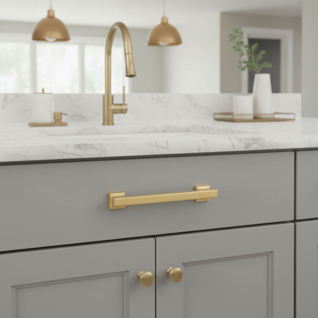 Cosmas 702-5BB Brushed Brass Contemporary Cabinet Pull