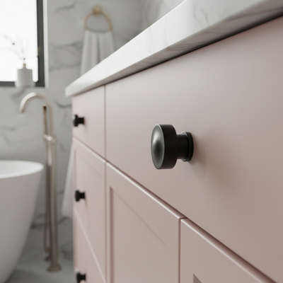 Cosmas 704FB Flat Black Round Contemporary Cabinet Knob