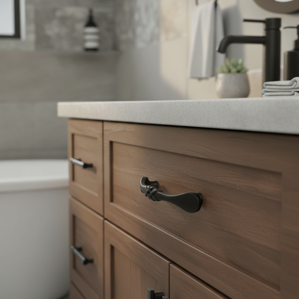 Cosmas 7063FB Flat Black Braided Cabinet Pull