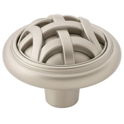 Satin nickel braided cabinet knob