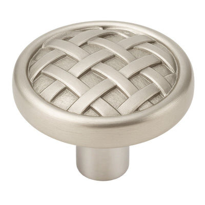 Satin nickel braided cabinet knob