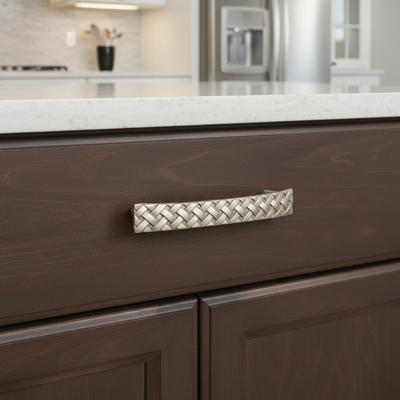 Cosmas 7066SN Satin Nickel Braided Cabinet Pull