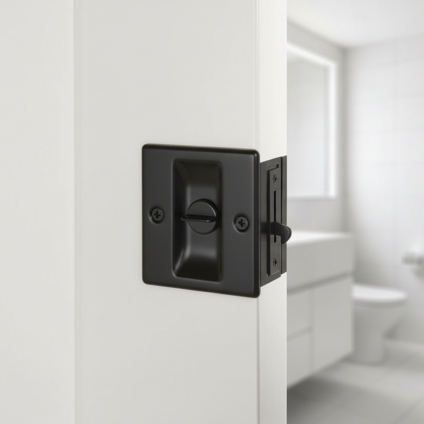 Matte Black Privacy Pocket Door Lock