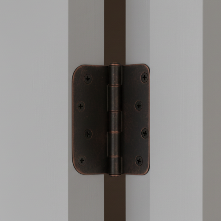 Door Hinge, Oil Rubbed Bronze, 4" with 5/8" Radius Corners