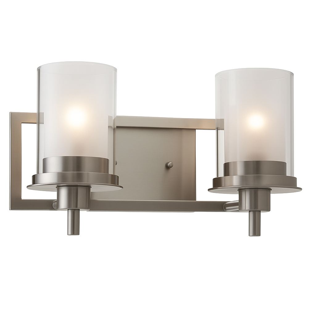 Juno Satin Nickel 2 Light Wall Sconce / Bathroom Fixture