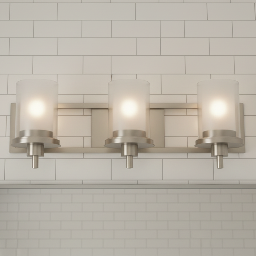 Juno Satin Nickel 3 Light Wall Sconce / Bathroom Fixture