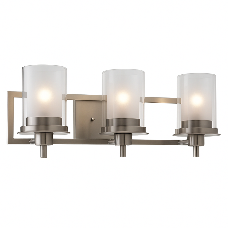 Juno Satin Nickel 3 Light Wall Sconce / Bathroom Fixture