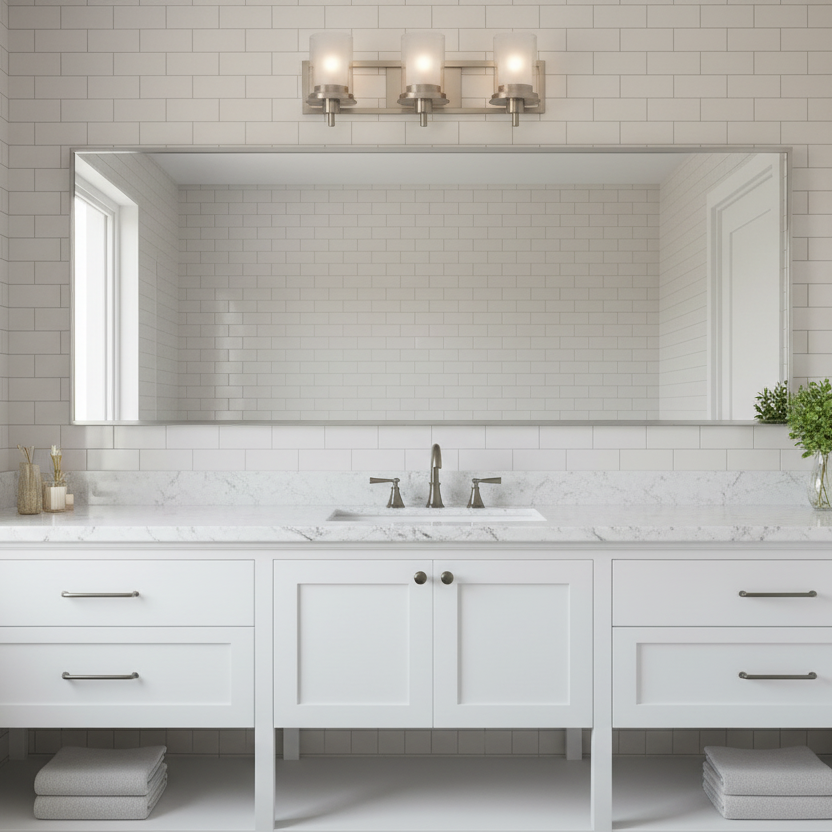 Juno Satin Nickel 3 Light Wall Sconce / Bathroom Fixture