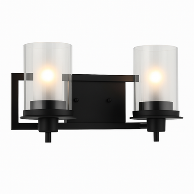 Juno Matte Black 2 Light Wall Sconce / Bathroom Fixture