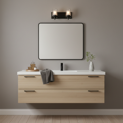 Juno Matte Black 2 Light Wall Sconce / Bathroom Fixture