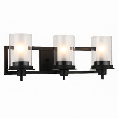Juno Matte Black 3 Light Wall Sconce / Bathroom Fixture