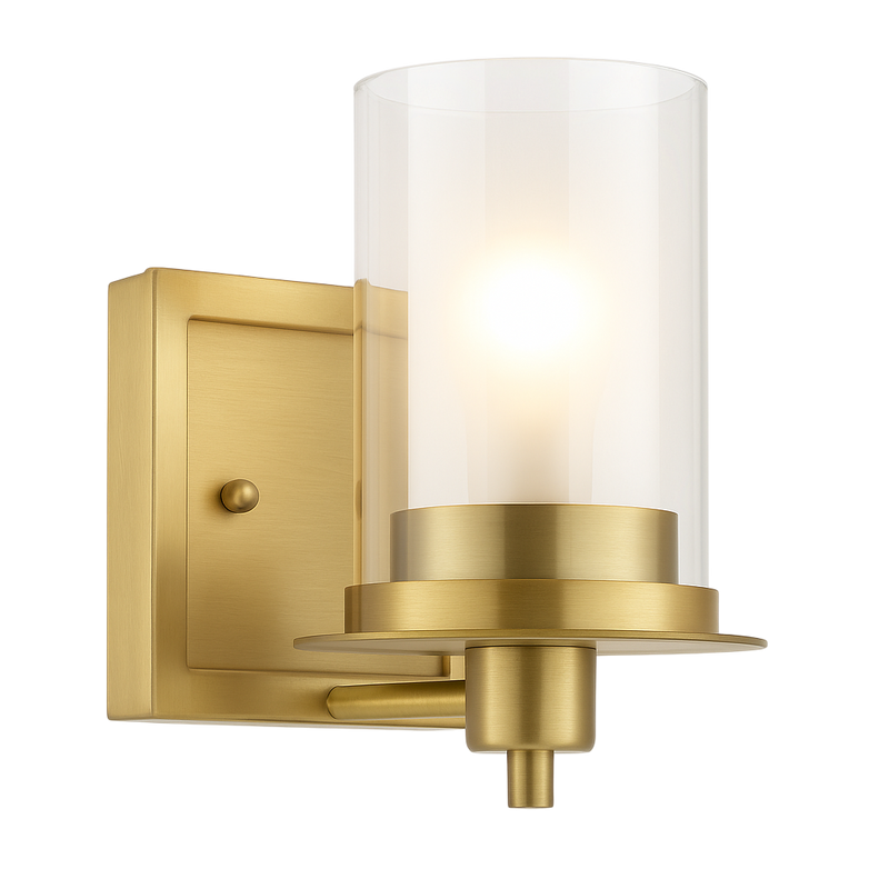 Juno Brushed Brass 1 Light Wall Sconce / Bathroom Fixture