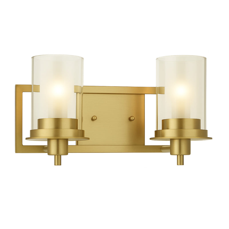 Juno Brushed Brass 2 Light Wall Sconce / Bathroom Fixture