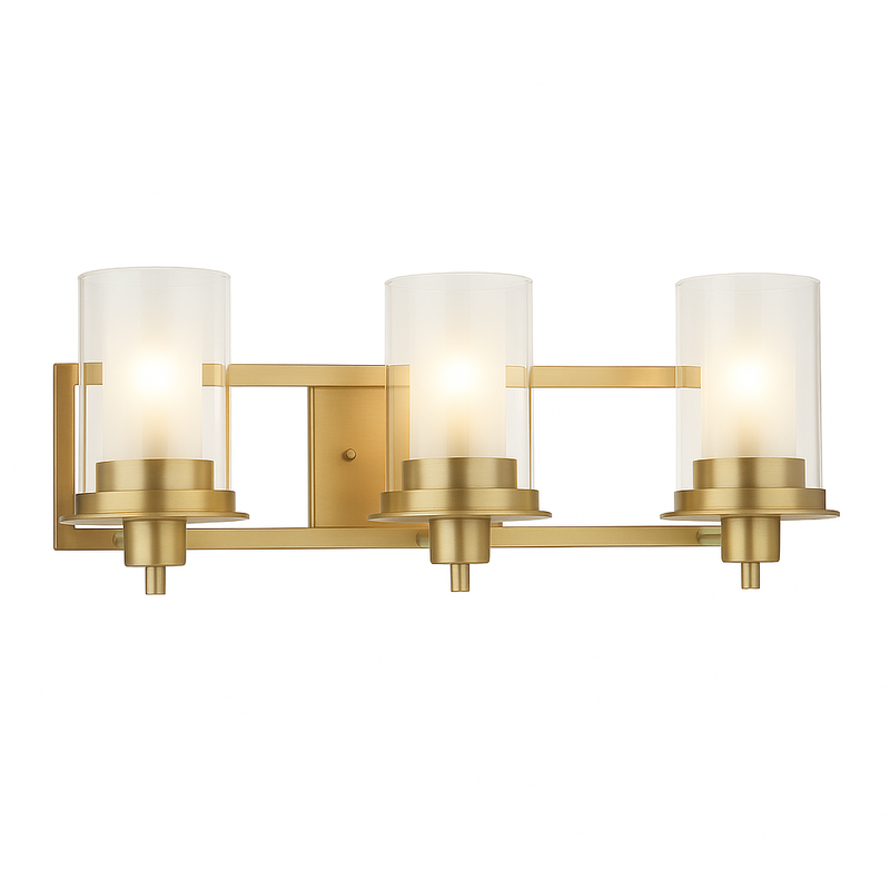 Juno Brushed Brass 3 Light Wall Sconce / Bathroom Fixture