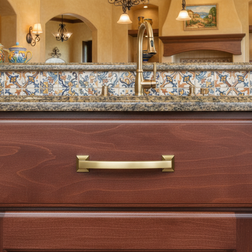 Cosmas 755-4BB Brushed Brass Cabinet Pull