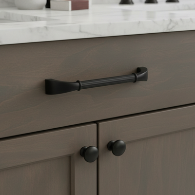 Cosmas 7714-128FB Flat Black Cabinet Pull