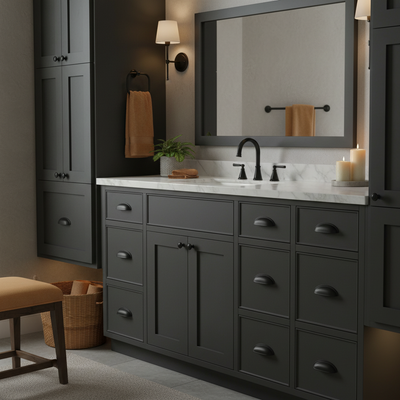 Cosmas 783FB Flat Black Cabinet Cup Pull