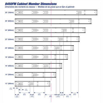 KV 8450FM 12" Soft-Close Full Extension Drawer Slides