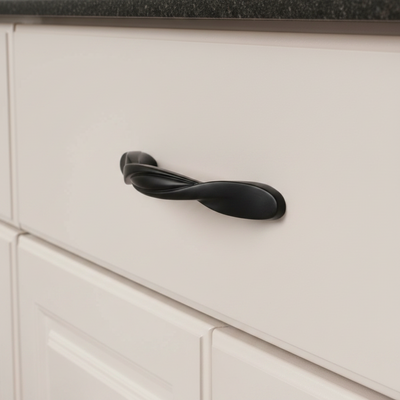 Cosmas 9009FB Flat Black Twist Cabinet Pull