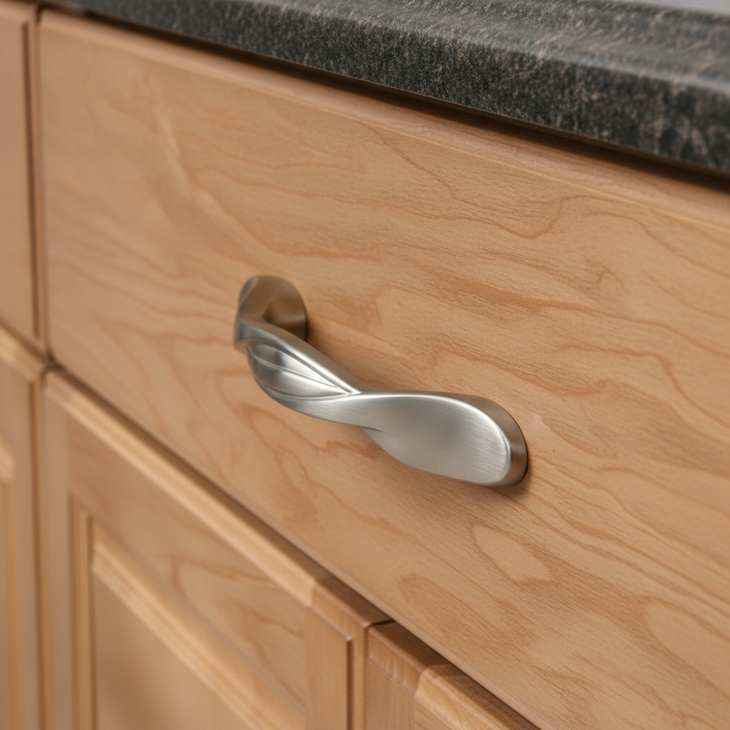 Cosmas 9009SN Satin Nickel Twist Cabinet Pull