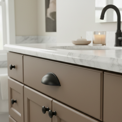 Cosmas 9236FB Flat Black Cabinet Cup Pull